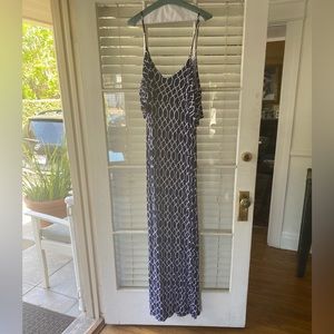 Blue and white large dress cotton